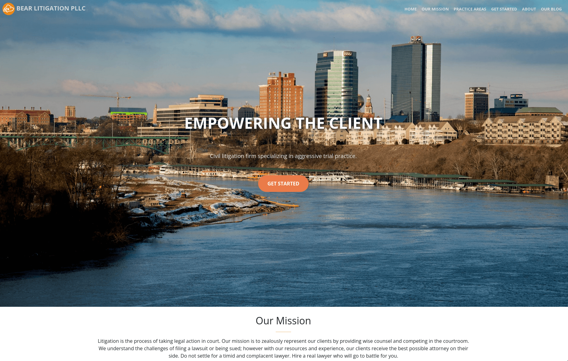 Bear Litigation website — custom web design by Nine By Six