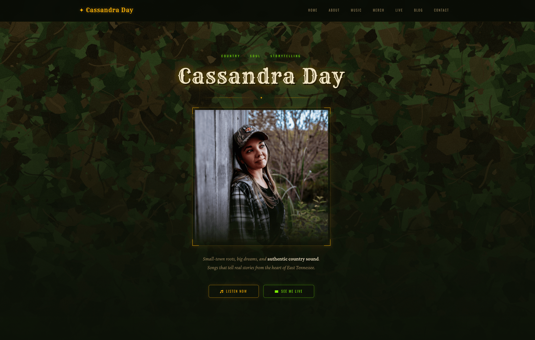 Cassandra Day Music website — custom web design by Nine By Six