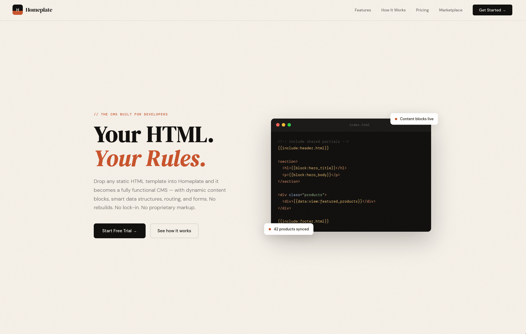 Homeplate CMS website — custom web design by Nine By Six