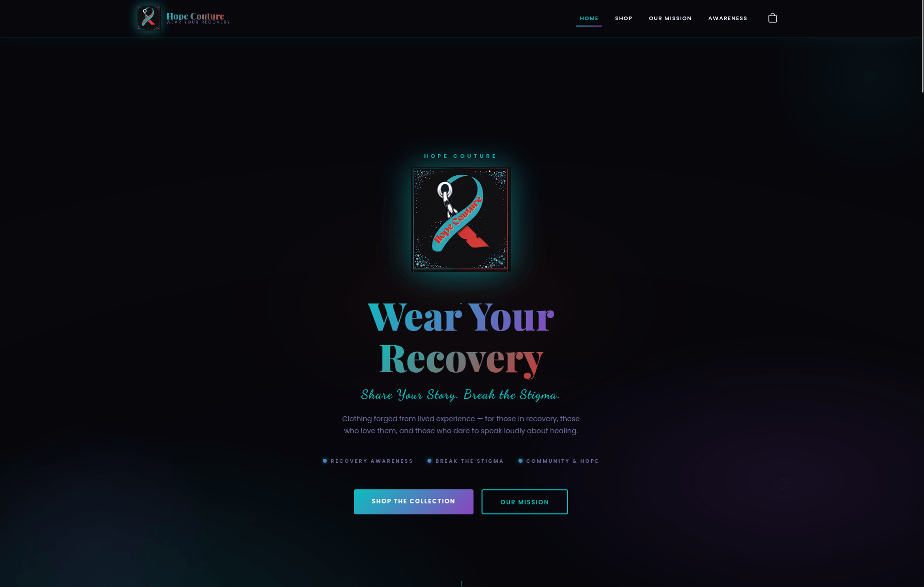 Hope Couture website — custom web design by Nine By Six