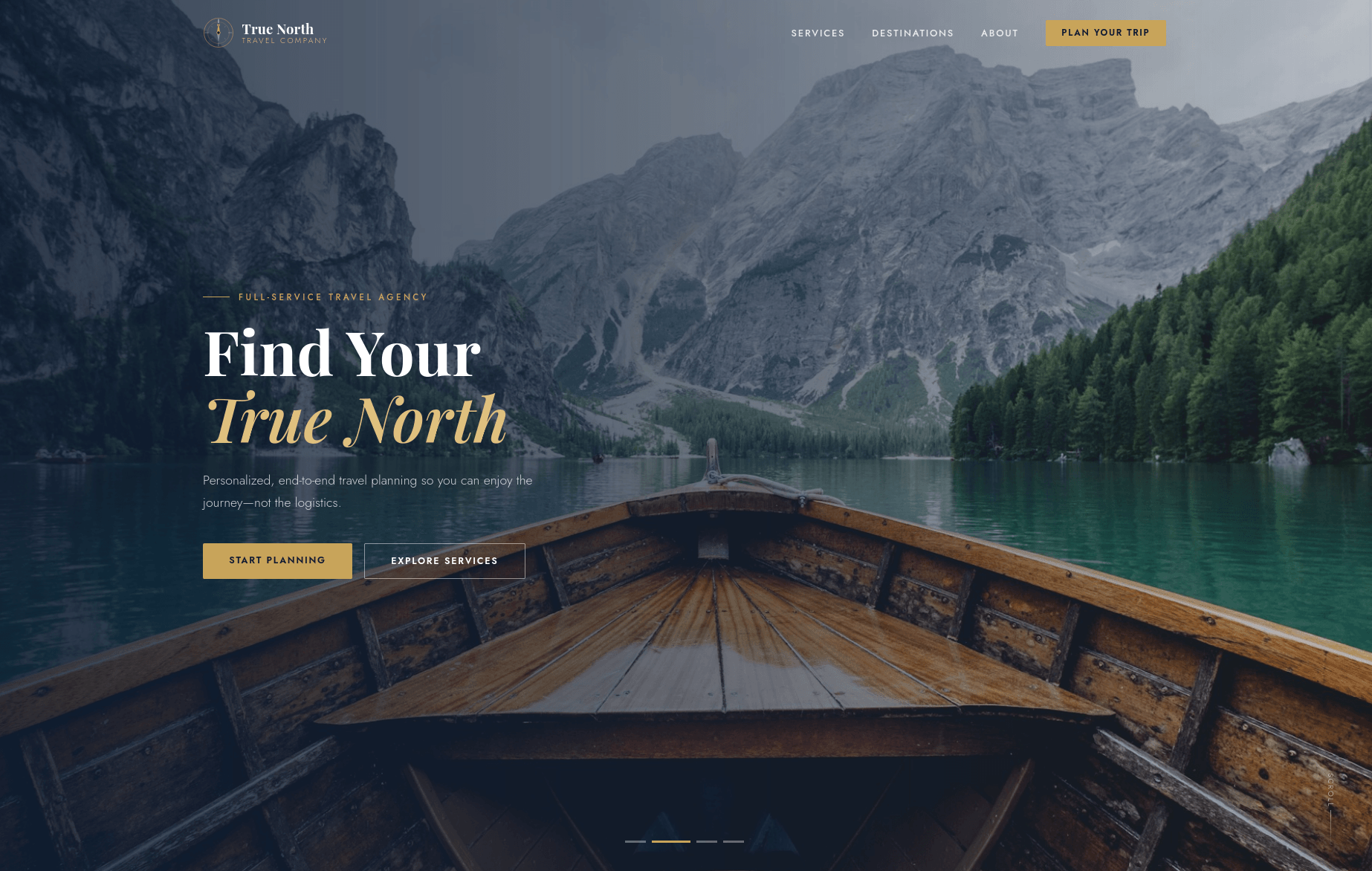 True North Travel Company website — custom web design by Nine By Six
